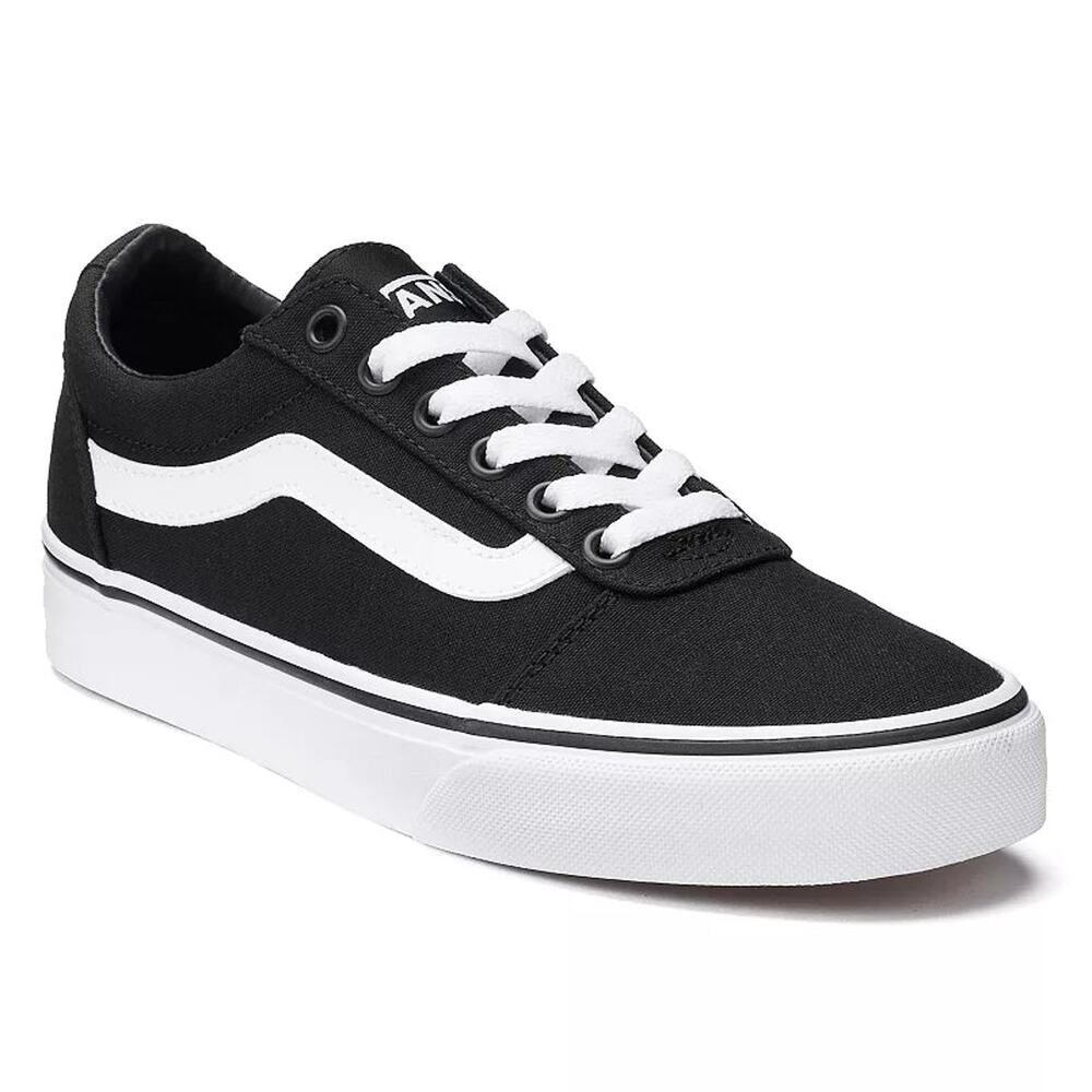 Women's Vans Ward Canvas Sneakers - Black & White - 6 - NIB